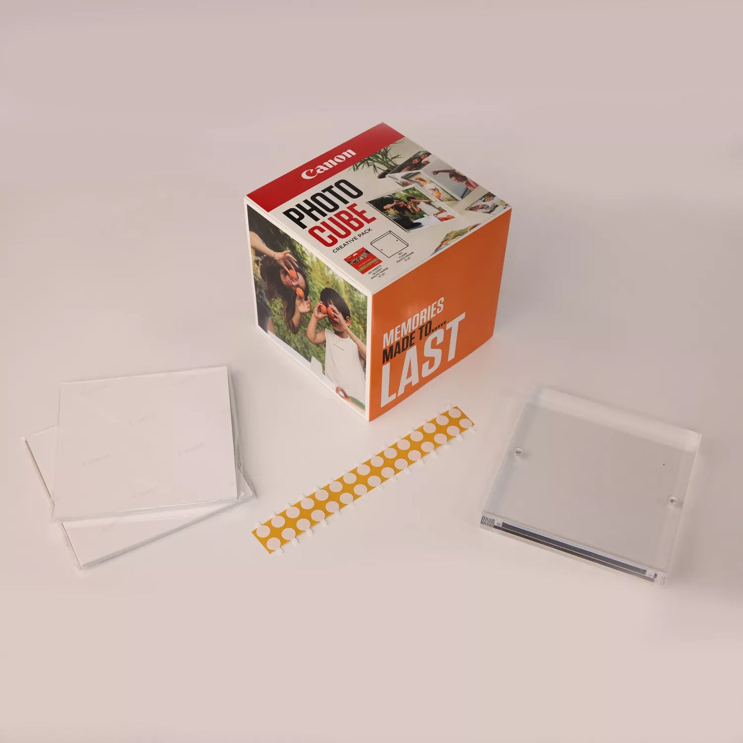 Canon Photo Cube and Frame + PP-201 5x5” Photo Paper Plus Glossy II 40 sheets - Orange