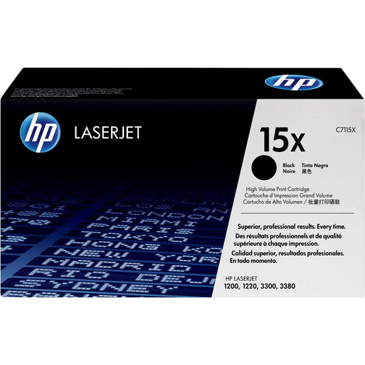 HP 15X High Yield Black Original LaserJet Toner Cartridge Page Yield 3500 C7115X