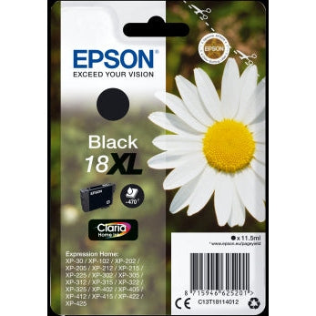 Epson Original T18 XL Black Inkjet Cartridge Daisy
