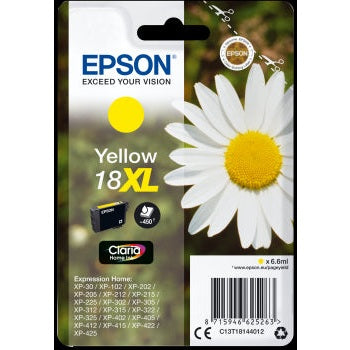 Epson Original T18 XL Yellow Inkjet Cartridge Daisy
