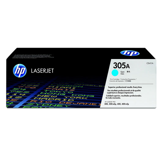 HP 305A Cyan Original LaserJet Toner Cartridge Page Yield 2600 CE411A
