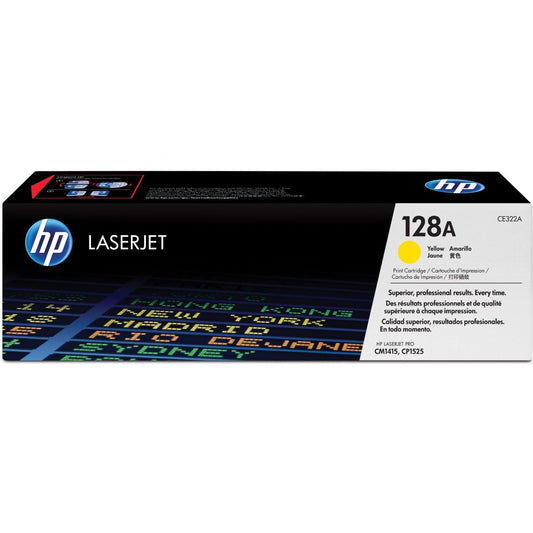 HP 128A Yellow Original LaserJet Toner Cartridge Page Yield 1300 P/N CE322A