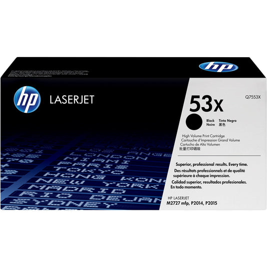 HP 53X High Yield Black Original LaserJet Toner Cartridge Page Yield 7000 Q7553X