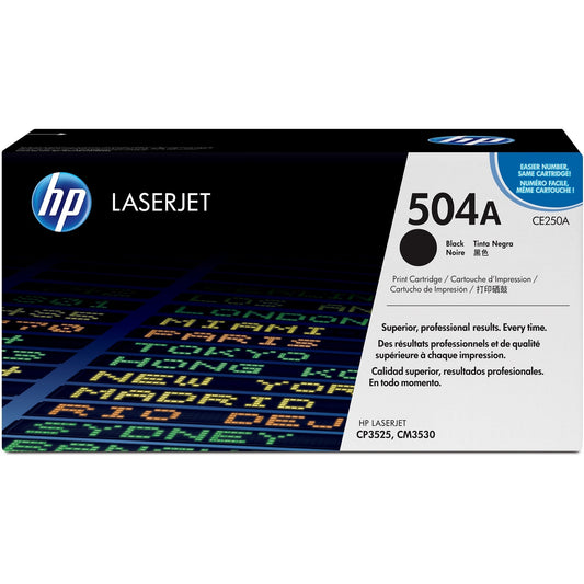 HP 504A Black Original LaserJet Toner Cartridge Page Yield 5000 CE250A