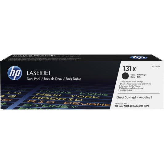 HP 131X 2-pack High Yield Black Original LaserJet Toner Cartridges Page Yield 2400 CF210XD