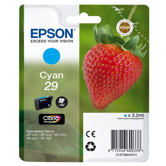 Epson Original Cyan T29 Std Claria Premium Ink Cartridge