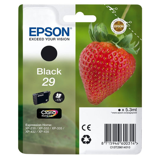 Epson Original Black T29 Std Claria Premium Ink Cartridge