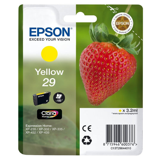 Epson Original Yellow T29 Std Claria Premium Ink Cartridge
