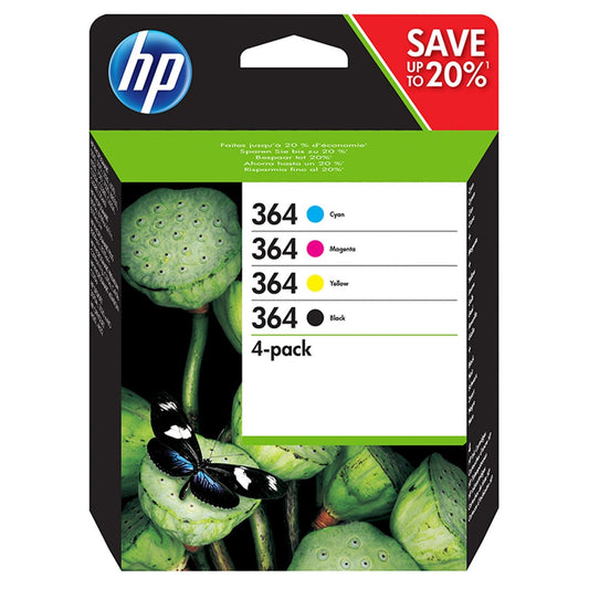 HP 364 4-Pack Black and Colour Original Ink Combo - N9J73AE