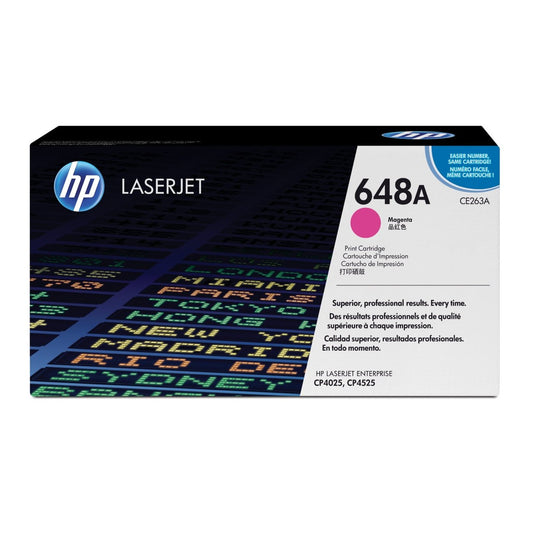 HP 648A Magenta Original LaserJet Toner Cartridge Page Yield 11K CE263A