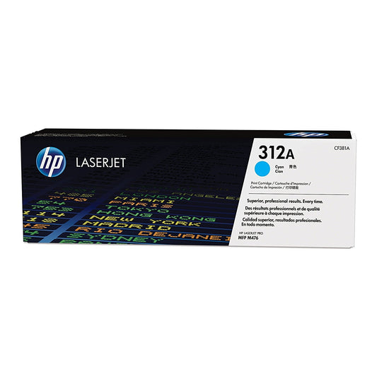 HP 312A Cyan Original LaserJet Toner Cartridge Page Yield 2700 CF381A