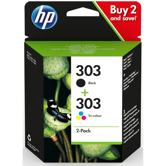 HP 303 2-pack Black/Tri-colour Original Ink Cartridges - 3YM92AE