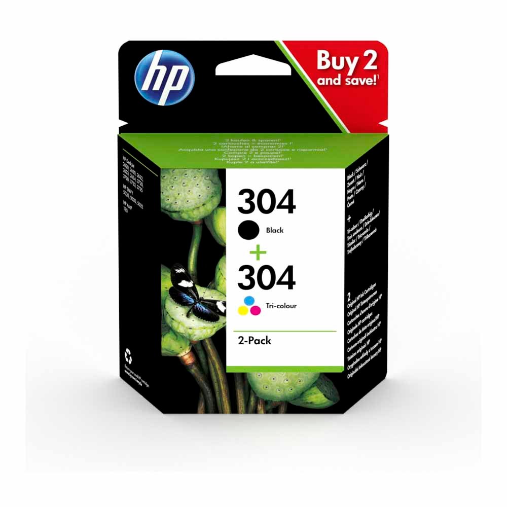 HP 304 2-pack Black & Tri-colour Original Ink Cartridges Combo pack - 3JB05AE