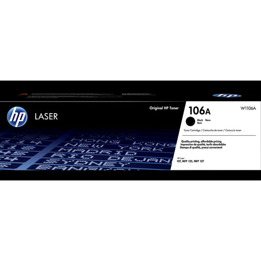 HP 106A Black Original Laser Toner Cartridge - W1106A