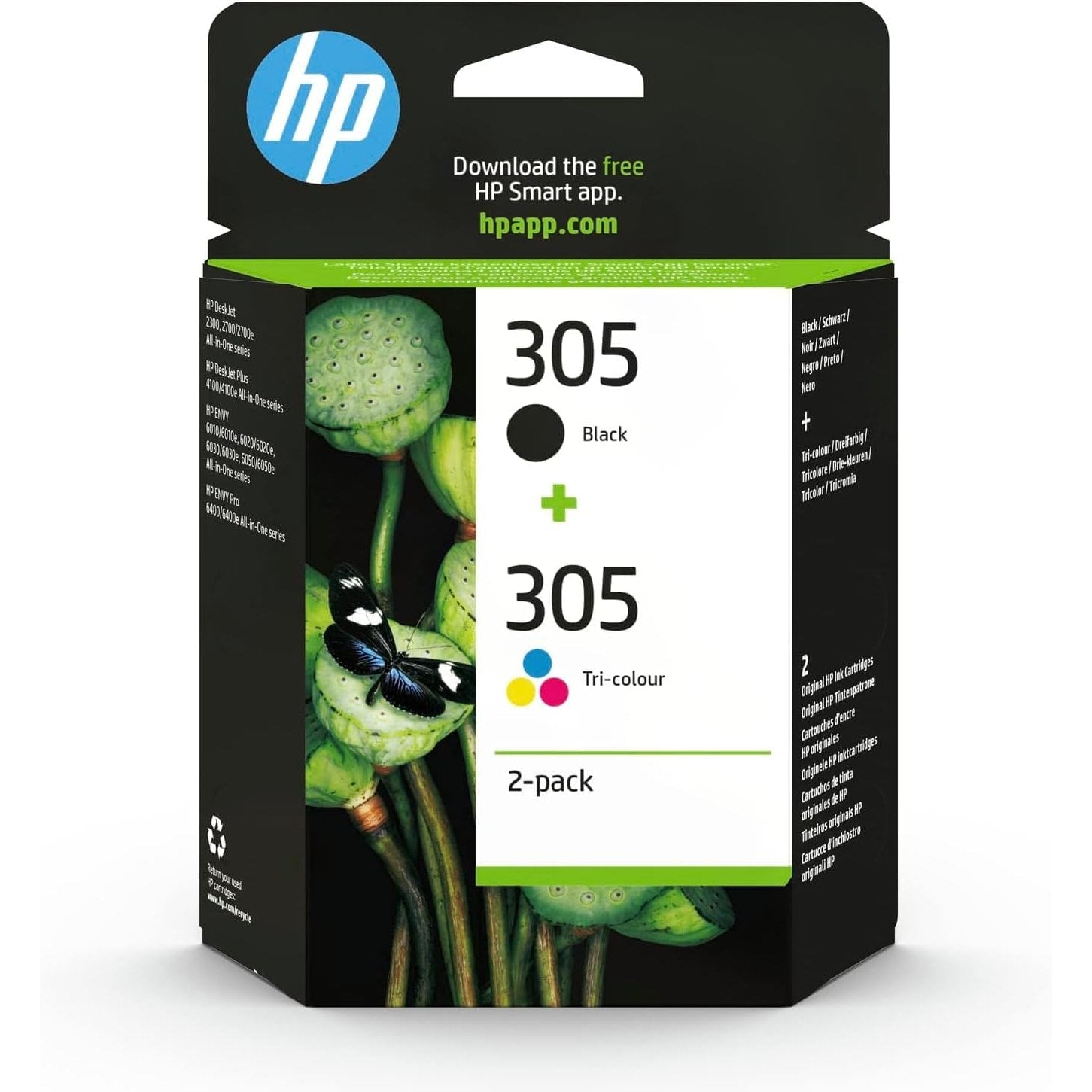 HP 305 2-pack Black/Tri-colour Original Ink Cartridges - 6ZD17AE