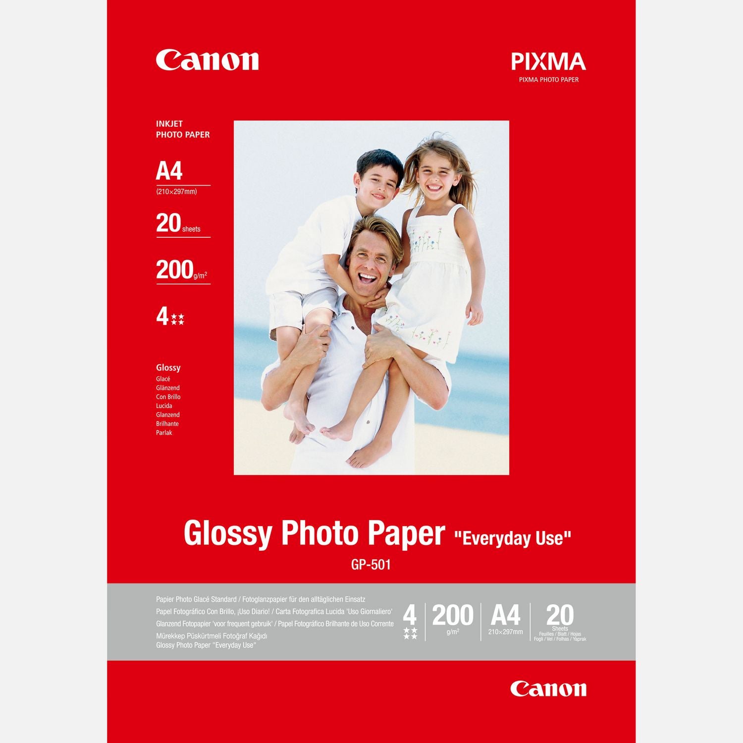 Canon GP-501 Glossy Photo Paper A4 - 20 Sheets - 0775B082
