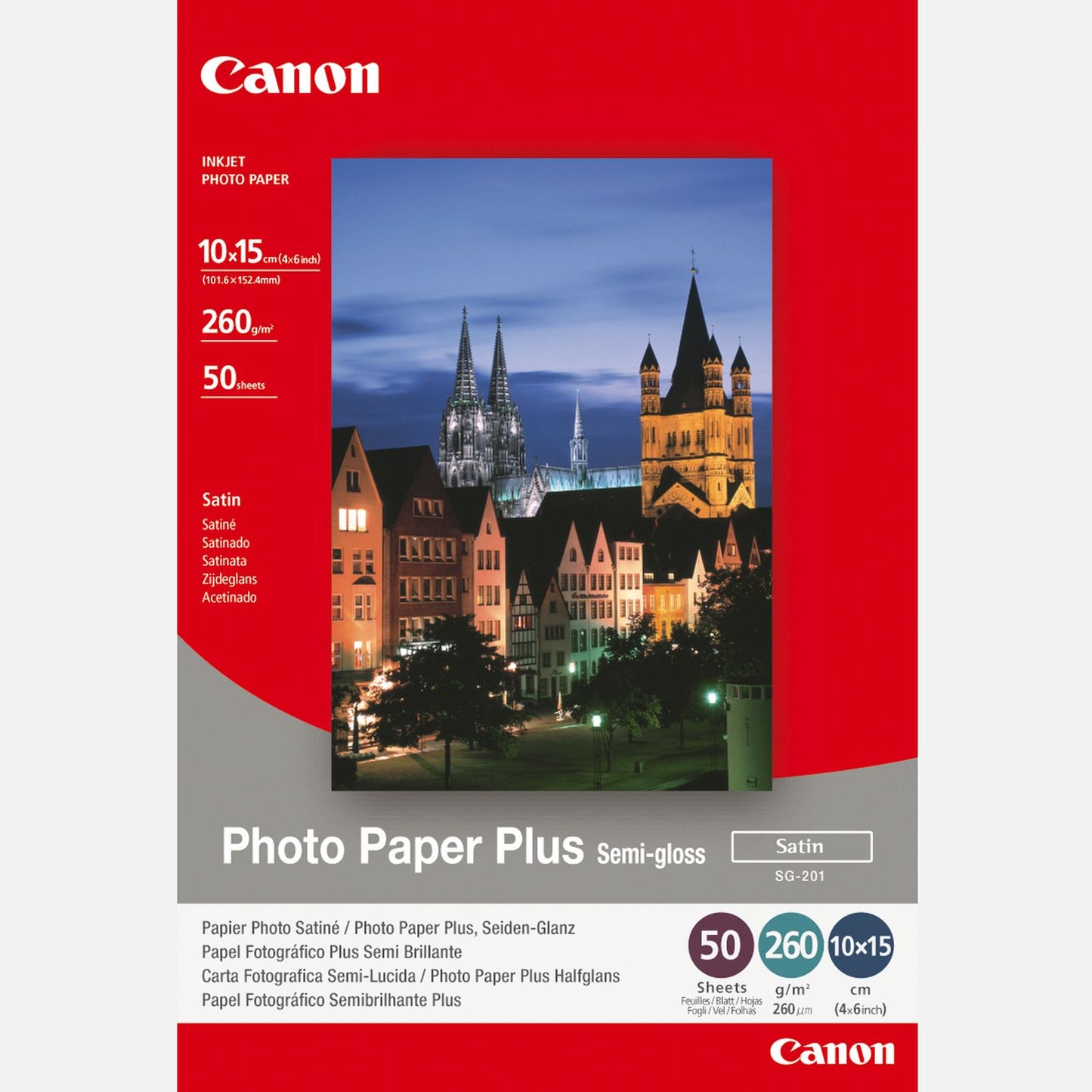 Canon SG-201 Semi-Gloss Photo Paper Plus 4x6 - 50 Sheets - 1686B015