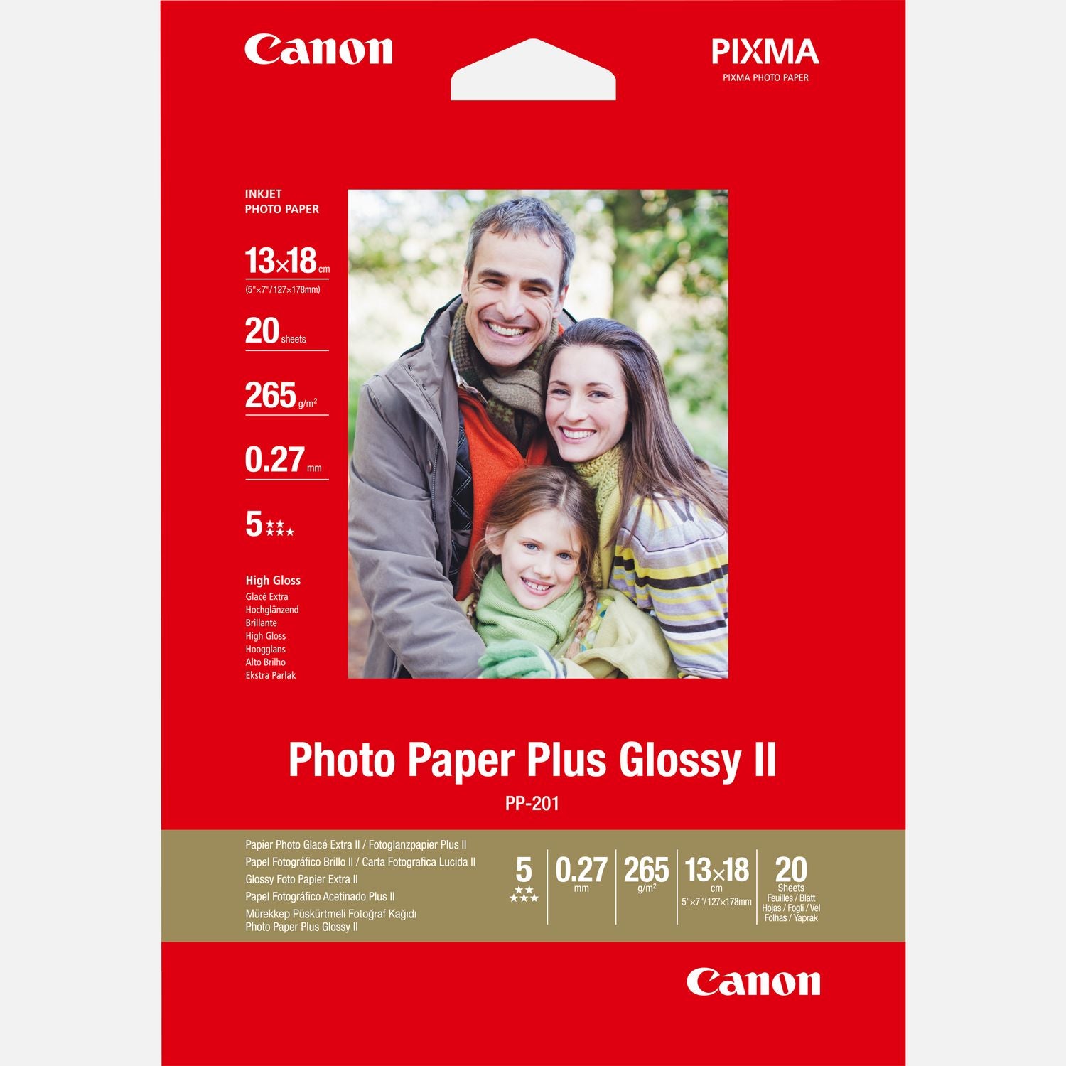 Canon PP-201 Glossy II Photo Paper Plus 5x7 - 2311B018