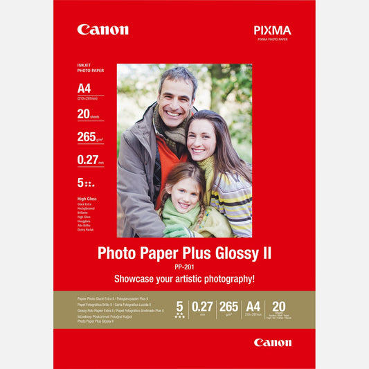 Canon PP-201 Glossy II Photo Paper Plus A4 - 20 Sheets - 2311B019