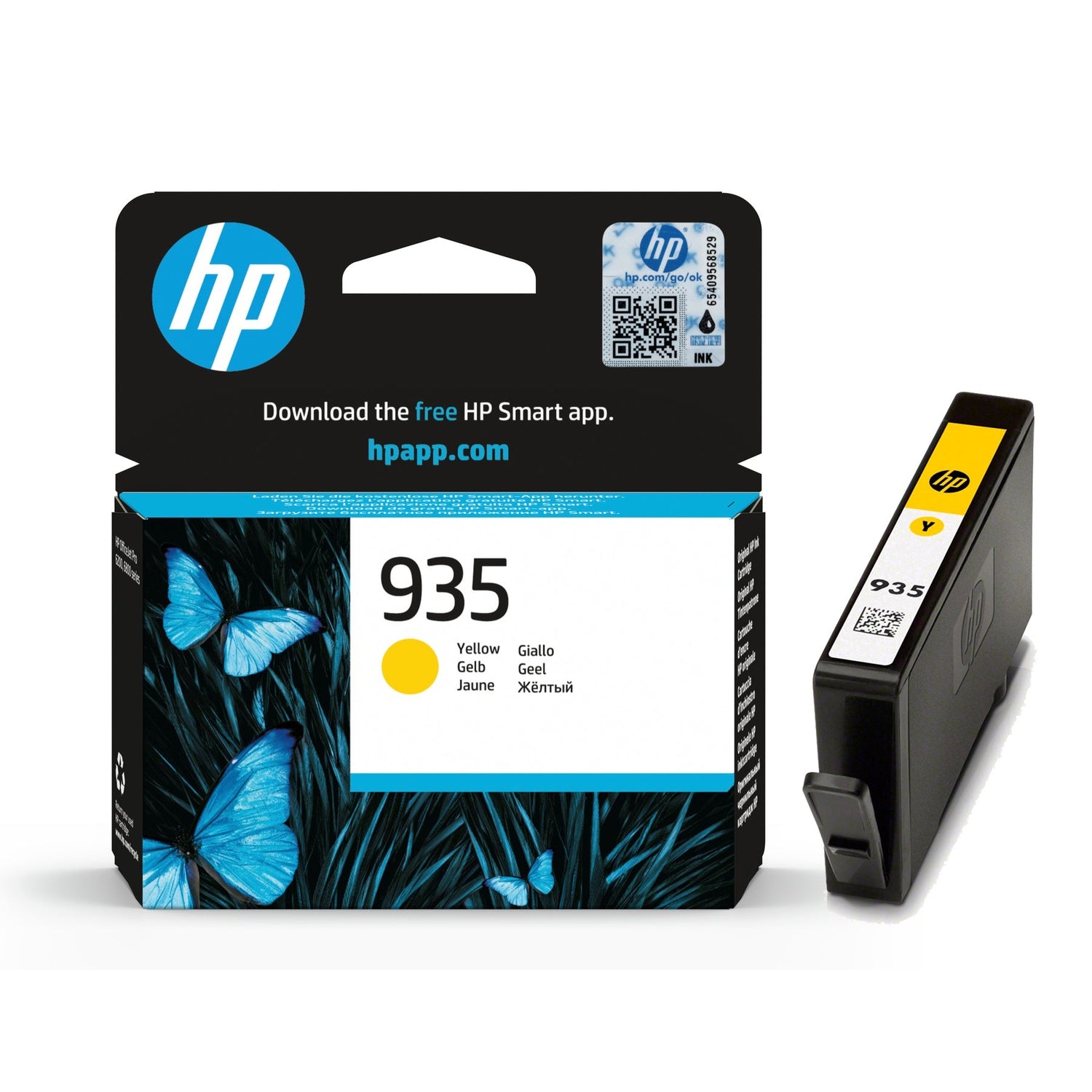 HP 935 Standard Capacity Yellow Original Ink Cartridge - letterbox friendly