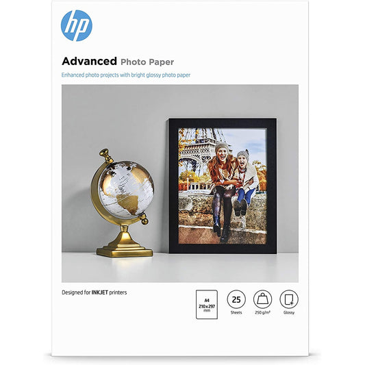 HP A4 Advanced Glossy Photo Paper - 25 Sheets Q5456A