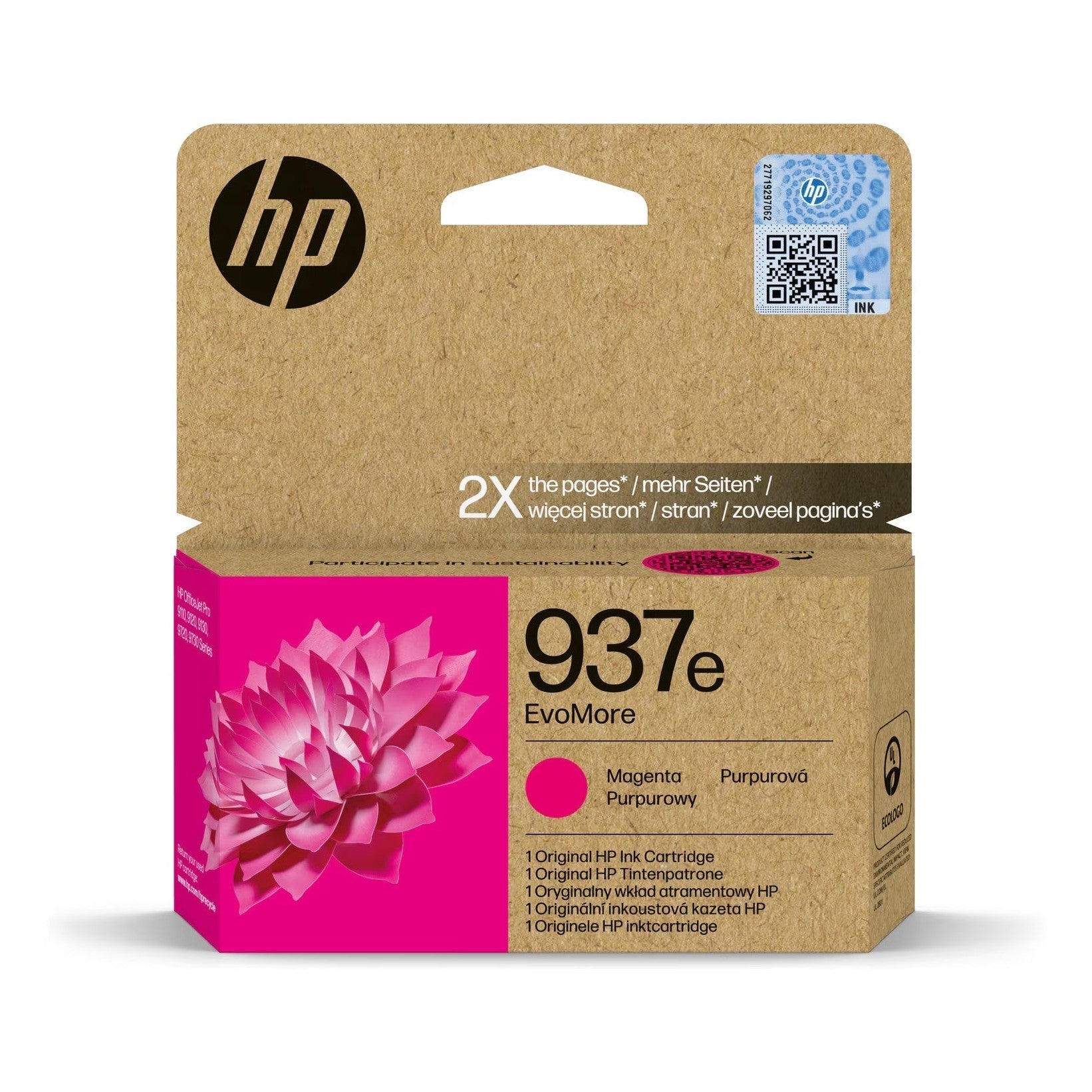 HP 937E EvoMore Magenta Original Ink Cartridge - 4S6W7NE