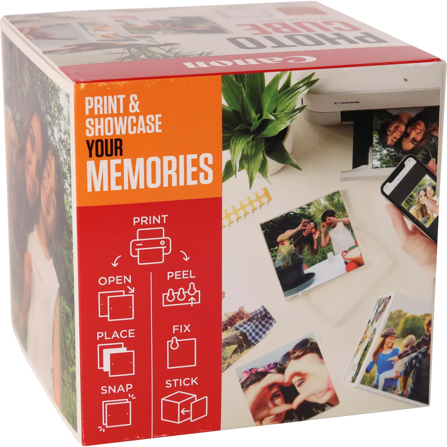 Canon Photo Cube and Frame + PP-201 5x5” Photo Paper Plus Glossy II 40 sheets - Orange